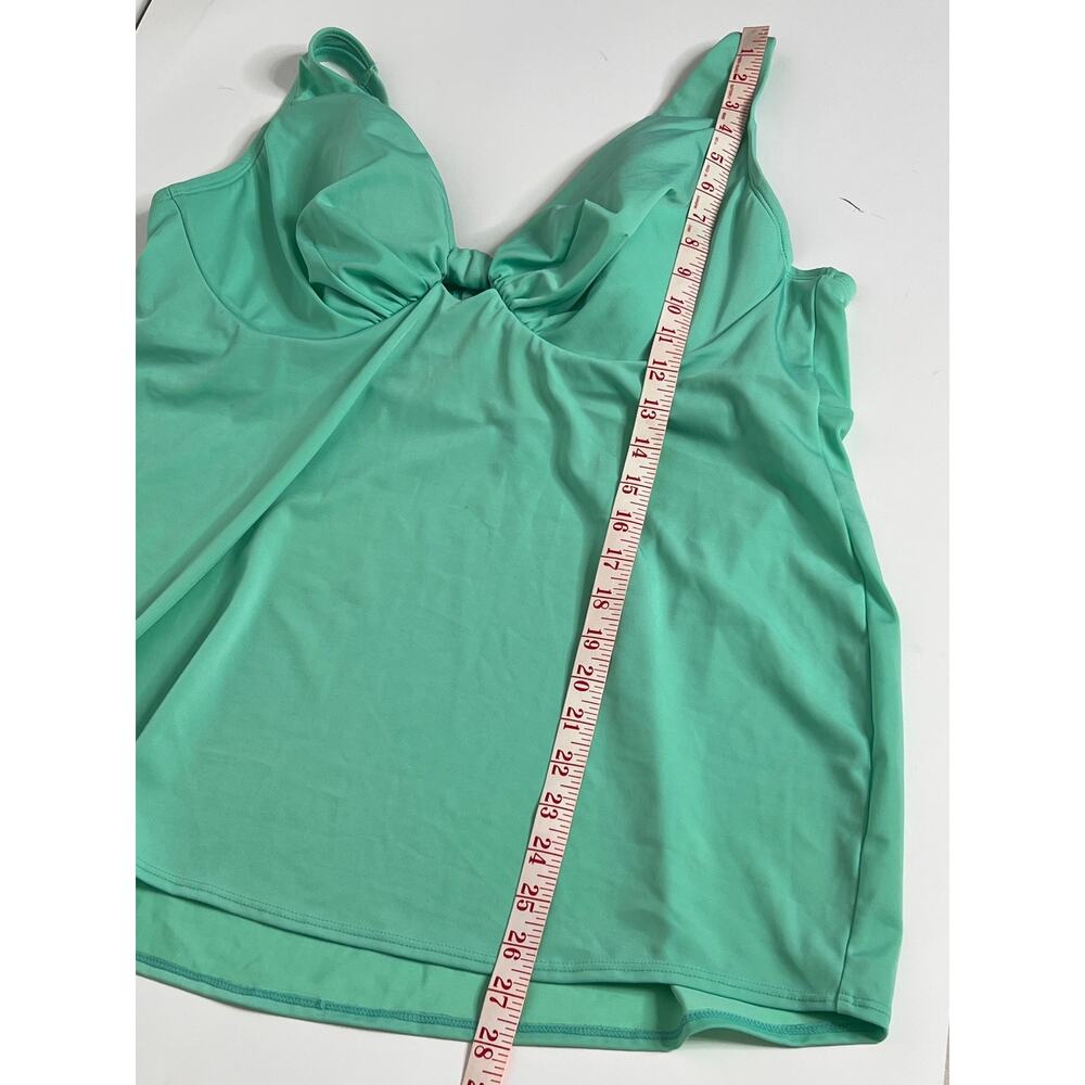 Cacique Swim Mint Green Underwire Tankini Top 42DD Plus Size Supportive Swimwear - Picture 5 of 8